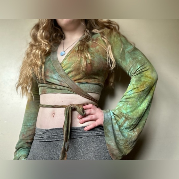 Flowerpot Handmade Wrap top RARE - Picture 2 of 3